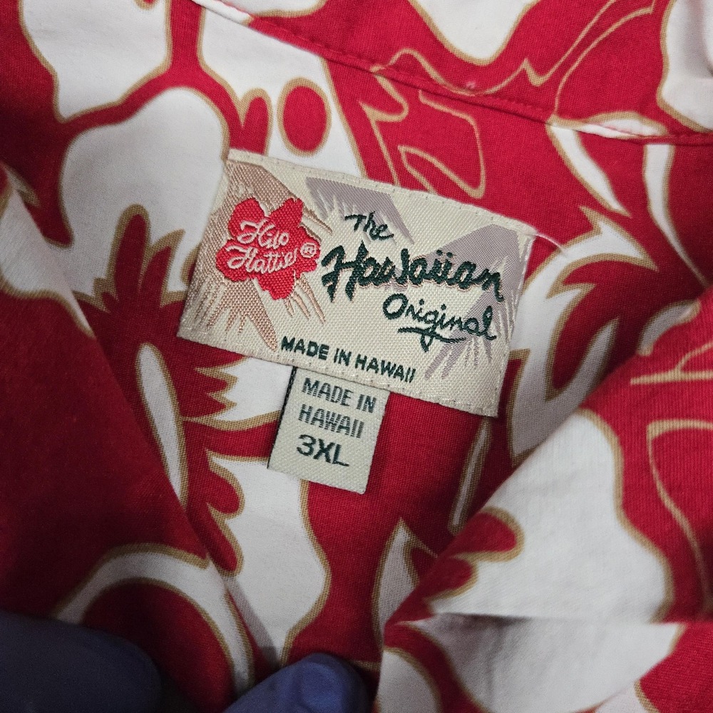 Hilo Hattie Shirt Mens 3XL Red Floral Hawaiian Short Sleeve Made Hawaii USA - Picture 7 of 10